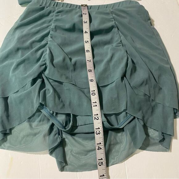 WEISSMAN solo Dance Costume 2 piece Sage green MT10241 S9771 top skirt SA adult - Picture 5 of 13